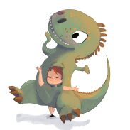 Petit garçon et dinosaure