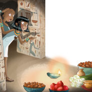 Cleopatre et son esclave dans la cuisine