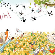 Foule de petits animaux dans un jardin de fleurs