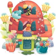 Maison des abeilles colorée